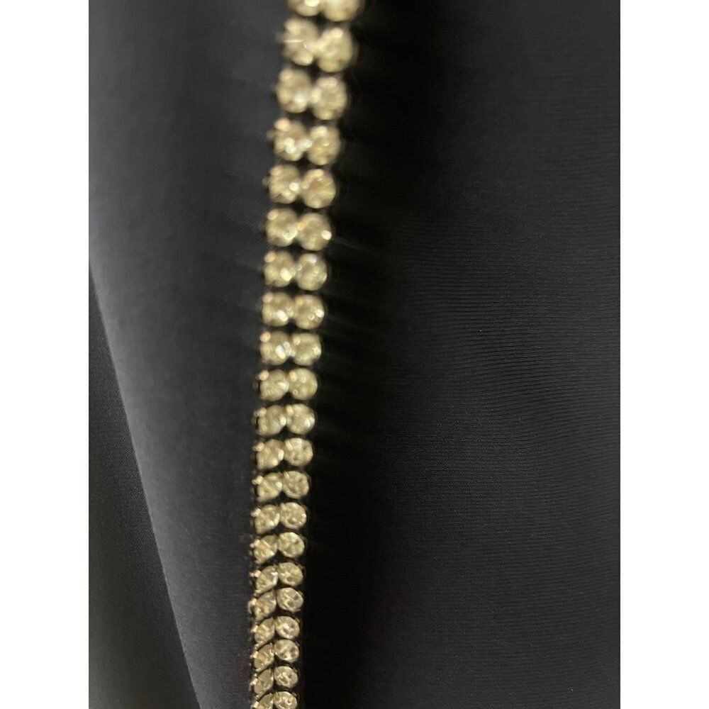 Joseph Ribkoff Women Navy Knit Sleeveless Overlay Rhinestone Trim Dress Size 6 - Picture 7 of 12